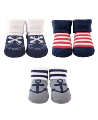 Luvable Friends Baby Boys Socks Set Blue Stripe 0-3 Months - Nautical 16$