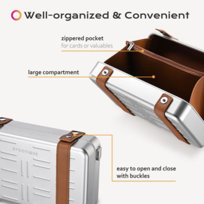 Mini Suitcase Crossbody Bag Portable Hard Shell Aluminum Cosmetic Makeup Case with Adjustable Strap Travel Handbag for Makeup Artist,Red