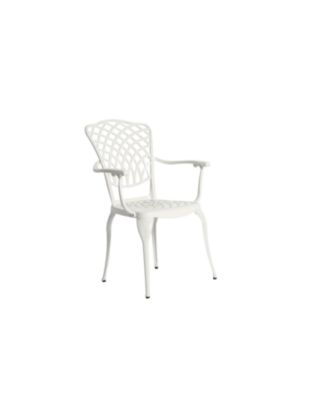 Streamdale 3-Piece White Patio Bistro Set, Cast Aluminum Table & 2 Chairs, Umbrella Hole