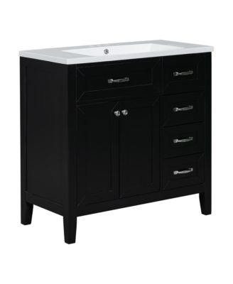 36" Bathroom Vanity with Sink Combo, Bathroom Cabinet with Drawers, Solid Frame and MDF Board