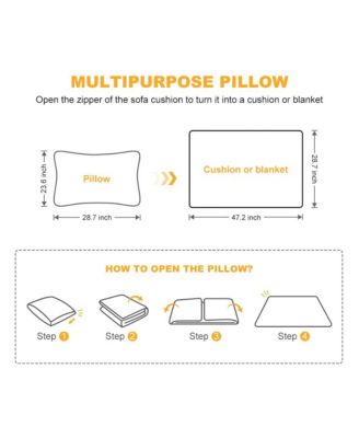 Streamdale 70" Convertible Sofa Sleeper Bed, 3-Seat Velvet Loveseat with Pillow and Blanket Set (Beige)