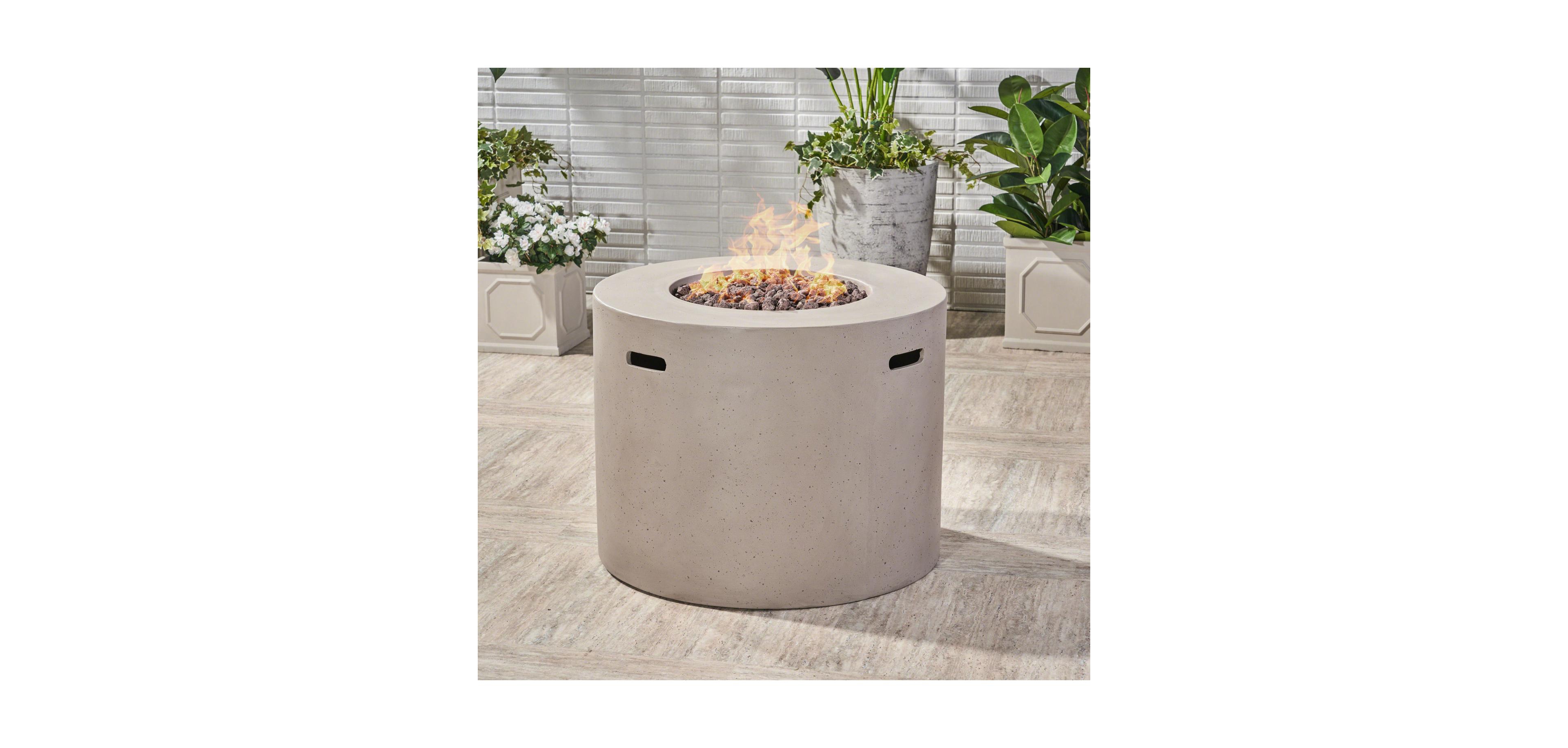 Streamdale Lightweight Concrete Fire Pit - Patio Heater & Gathering Spot