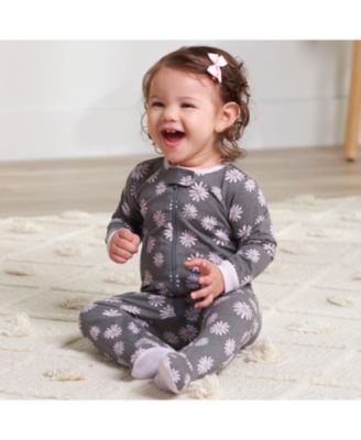 Baby Girls Sleep N' Play Pajamas, 4-pack