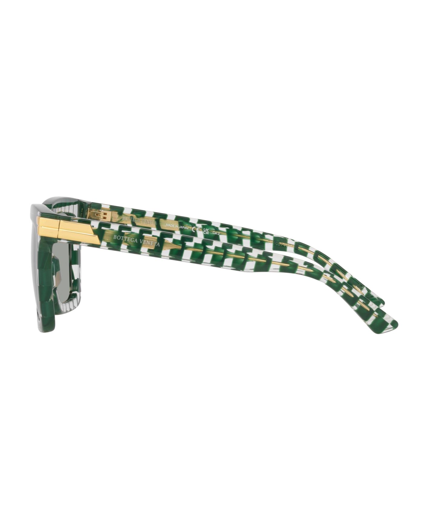 Женские солнцезащитные очки Bottega Veneta Large Square Bold Sunglasses, BV1005S, цвет: Зелёный — фото 2