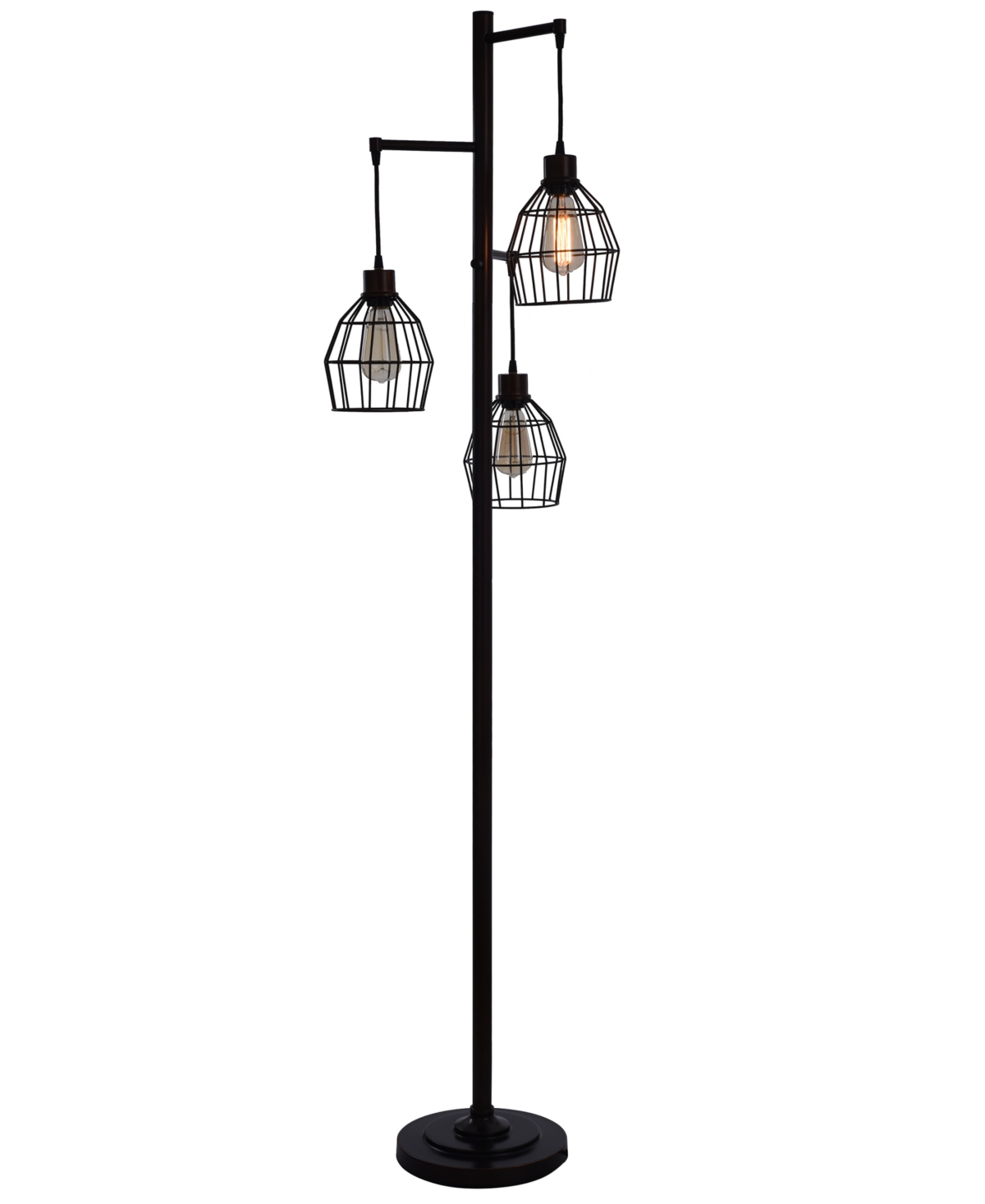 Shop Stylecraft Home Collection 71.5" Madison Contemporary Three Pendant Steel Floor Lamp In Bronze