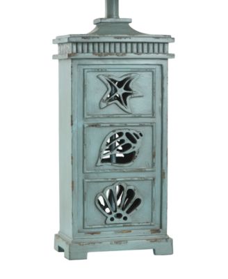33" River Crest Coastal Hardback Fabric Table Lamp