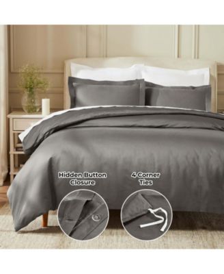 Egyptian Cotton 850 Thread Count Solid Duvet Cover Set, King/California King