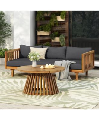 Streamdale Acacia Wood 3-Seater Daybed & Coffee Table Set