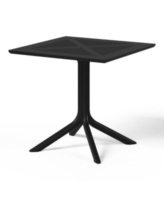 5-Piece Modern Patio Square Dining Table Set with Stackable Patio Dining Chairs