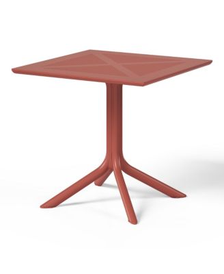 5-Piece Modern Patio Square Dining Table Set with Stackable Patio Dining Chairs