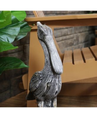 Outdoor Polystone Nautical Pelican's Perch Garden Patio Lawn Landscape Statue - 22" - Gray