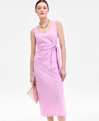 Women's Side-Tie Tank Midi Dress, Exclusively at Macy's