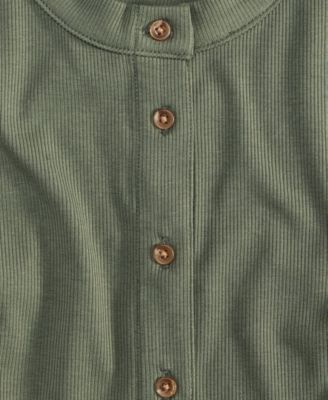 Women's Rib-Knit Short-Sleeve Button Front Top, Exclusively at Macy's