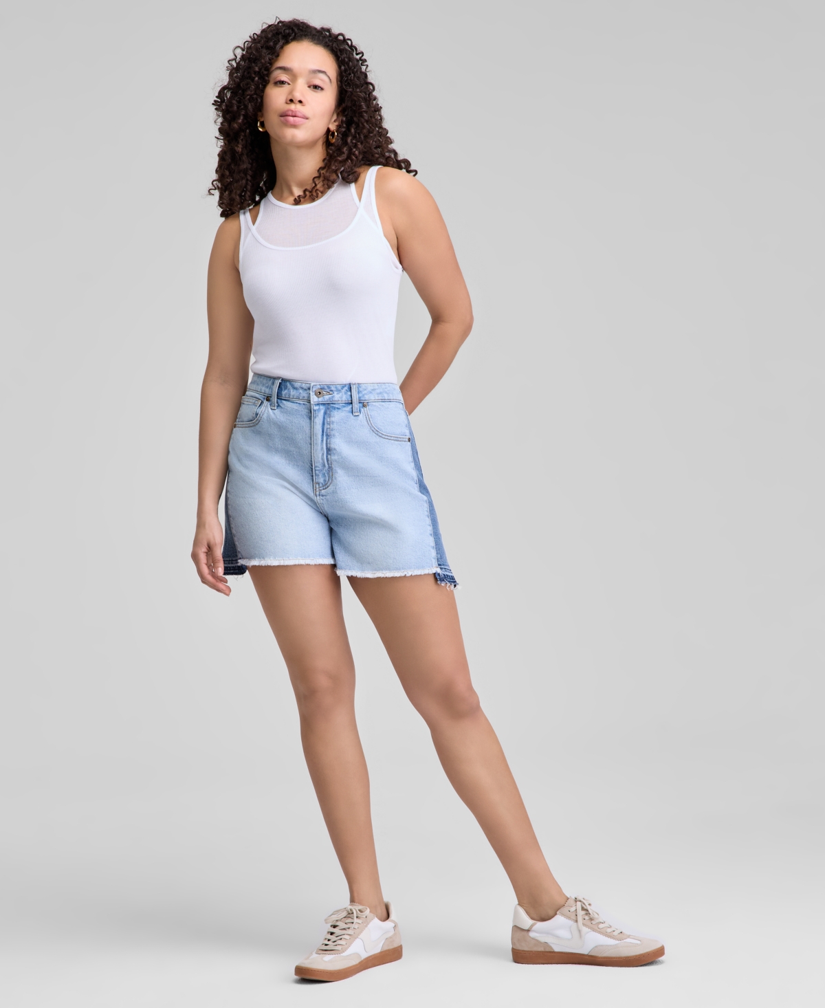 And Now This Women's Spliced Step-hem Jean Shorts, Exclusively At Macy's