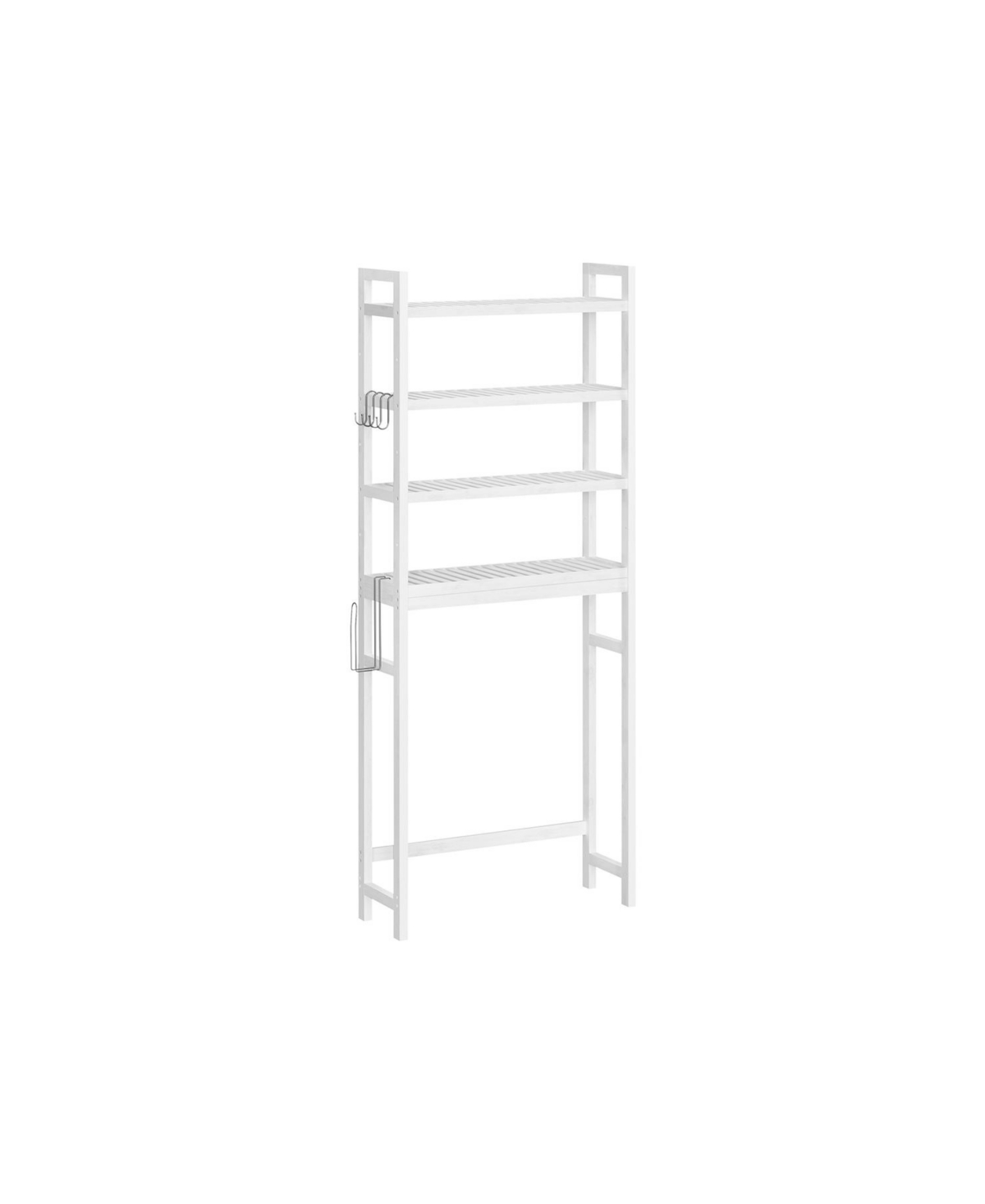 4-Tier Over-the-Toilet Storage Shelf Space-Saving Organizer for Bathroom Essentials - White