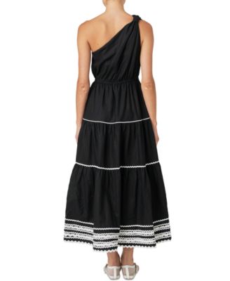 Women's Scallop-Lace One-Shoulder Maxi Dress