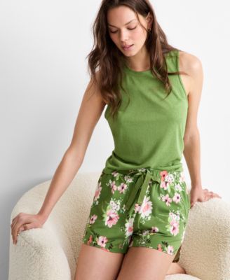 Women's Floral Knit Drawstring Shorts XS-3X