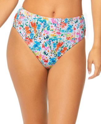 Raisins - Juniors' Indo Floral-Print High-Waist Bikini Bottoms