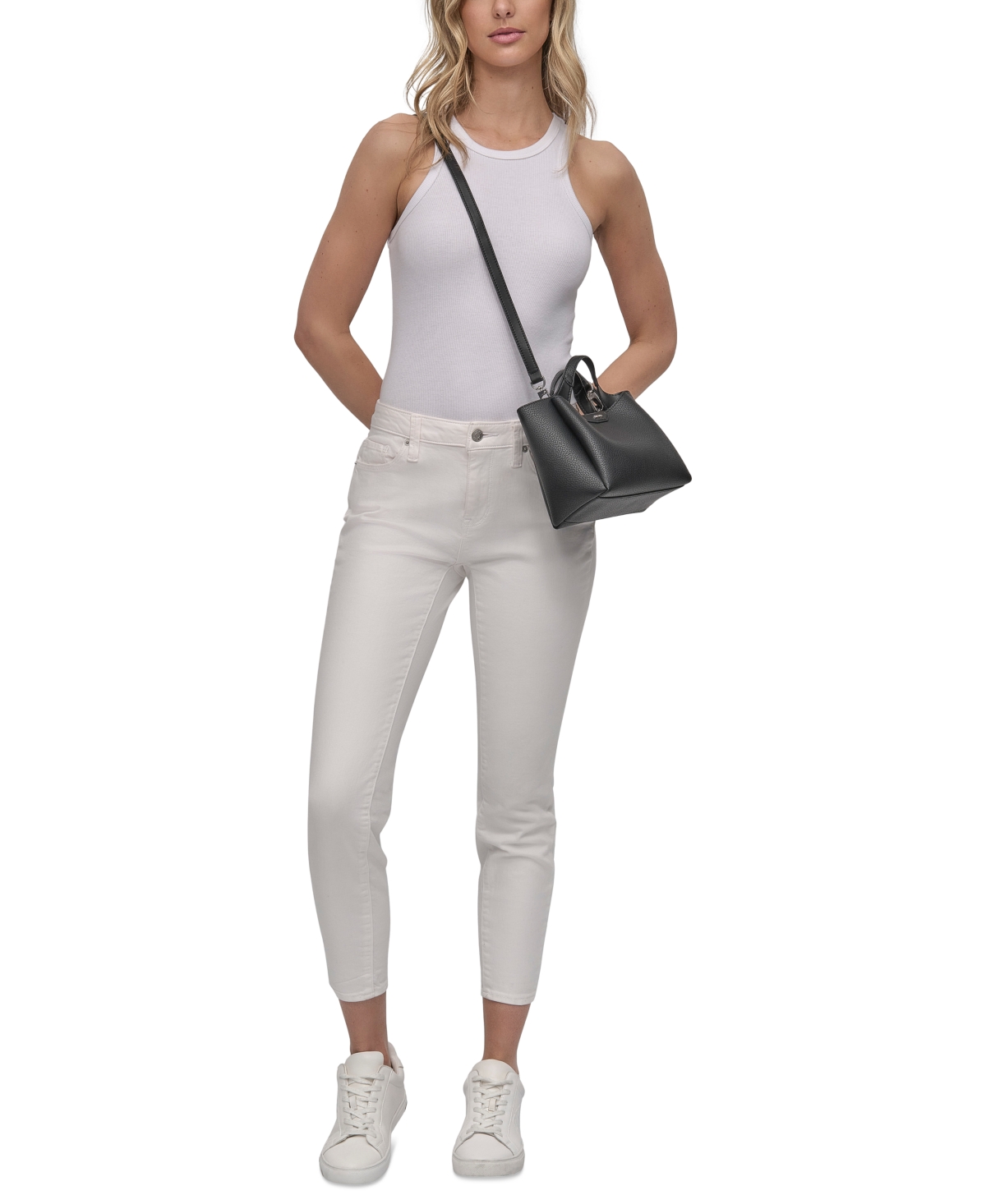 Dkny Willa Mini Satchel Bag In Black,silver