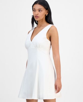 Women's V-Neck Sleeveless A-Line Dress, Exclusively at Macy's