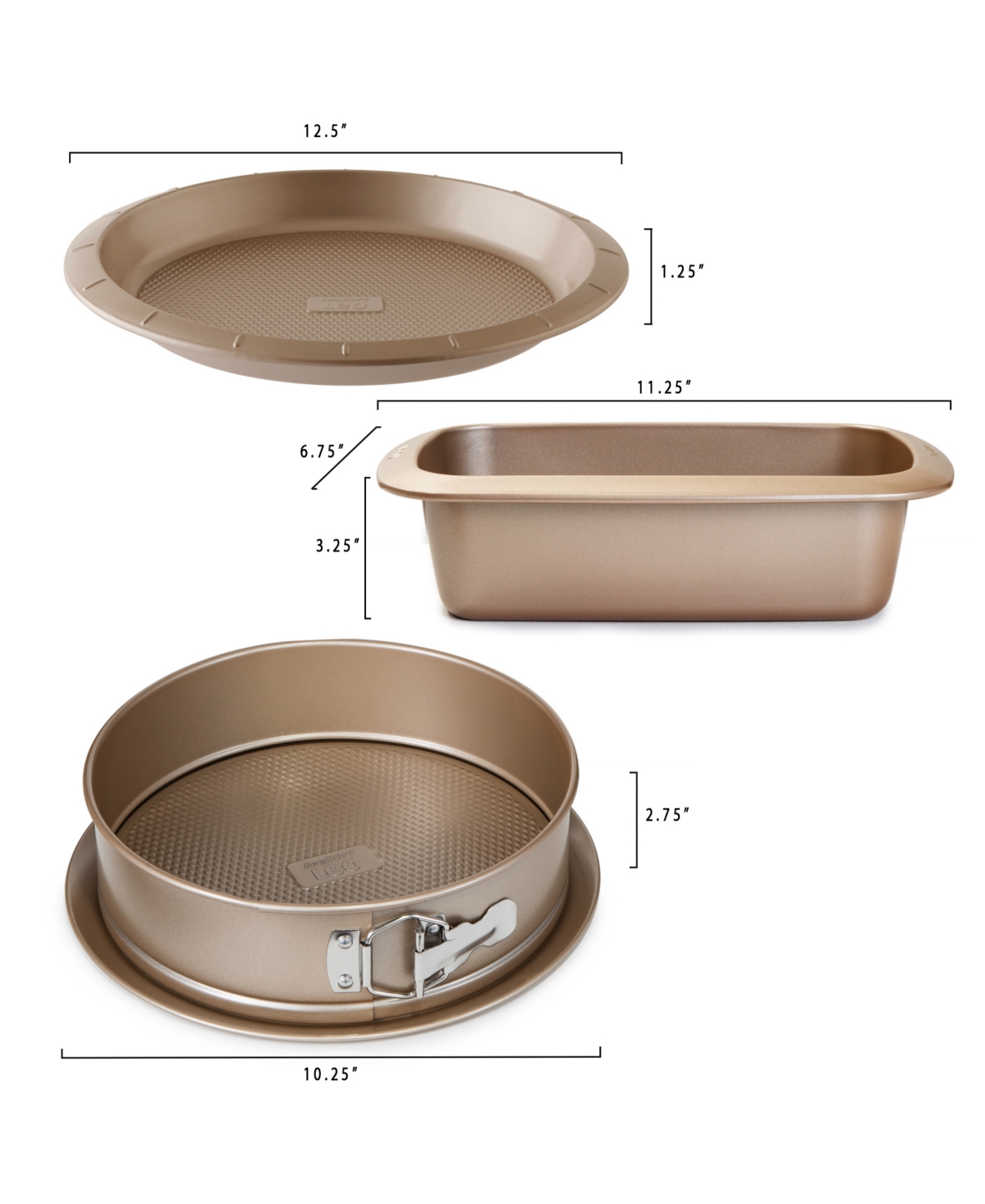 Berghoff Balance 3-pc. Nonstick Carbon Steel Bake Pan Set In Latte Brown
