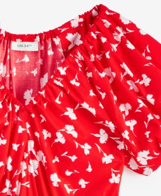 Women's Puff-Sleeve Midi Dress