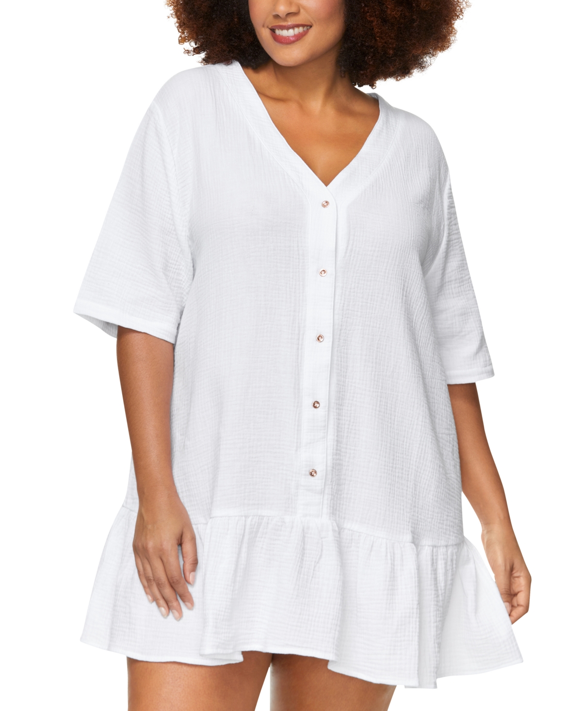Raisins Curve Trendy Plus Size Sol Cotton Cover-Up