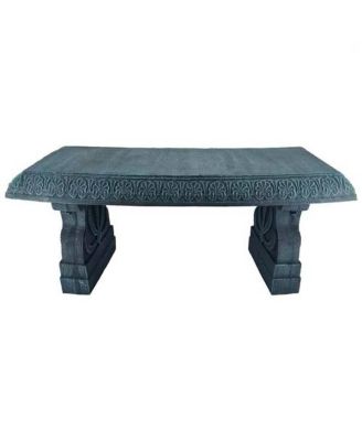 Fiber-Clay Resin Outdoor Garden Bench in Stone Finish
