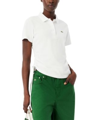 LACOSTE USA - Women's Short-Sleeve Ruched Polo T-shirt