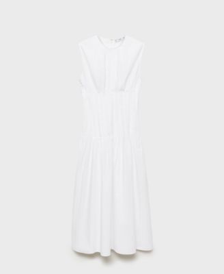 mango cotton pleated midi dress Midi-dress with pleats - Women