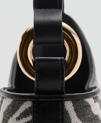 MANGO Women's Large Zebra-Print Bucket Bag