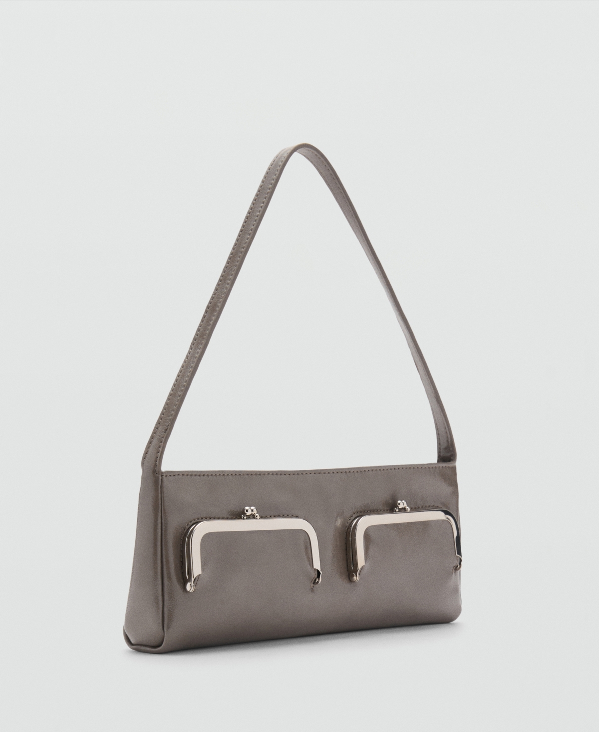 Mango Women's Pochette Pockets Shoulder Bag In Grey
