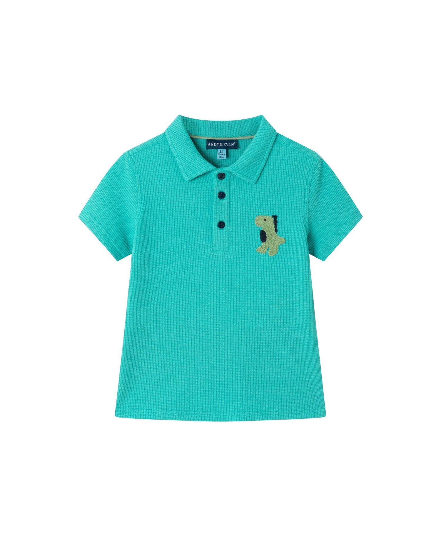 Little Boys Toddler/Child Aqua Waffle Polo and Shorts Set
