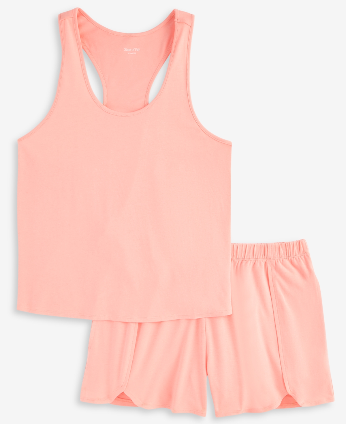 State Of Day Women's Tulip Tank Top & Short Pajama Set, Exclusively At Macy's