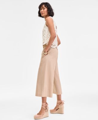 On 34th Womens Crochet Tank Cropped Wide Leg Pants Melindaa Espadrille Wedge Sandals Exclusively At Macys