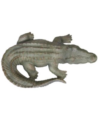 Chloe the Crabby Crocodile Realistic Polystone Garden Statue Decor for Indoor or Outdoor Use - 18"