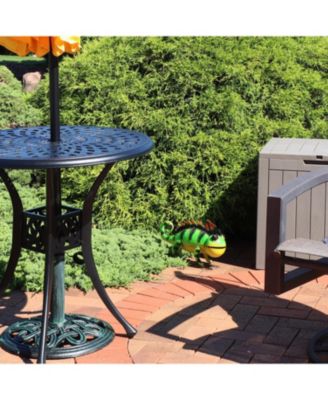 Greg and Gary the Green Chameleons Indoor/Outdoor Statues - Iron Construction - Green - Set of 2