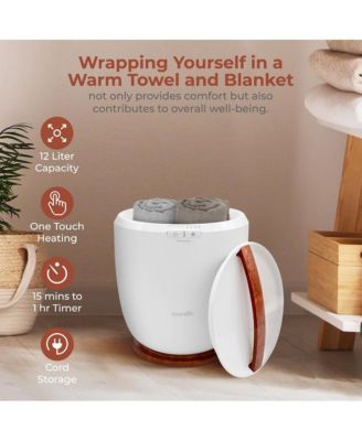 Bucket Towel Warmer, 12L, Adjustable Timer, Auto Shut-Off, Cherry