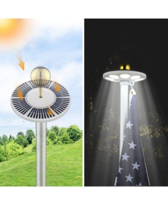 Bravery 30' Aluminum 13Gauge Sectional Flag Pole Kit w/ Solar Powered Light US Flag Eagle Topper for Outside House Outdoor