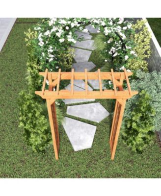 Streamdale Wooden Arbor, Wedding Arch for Ceremony, Wood Trellis for Plant Climbing, Christmas Decor Pergola for Garden Backyard