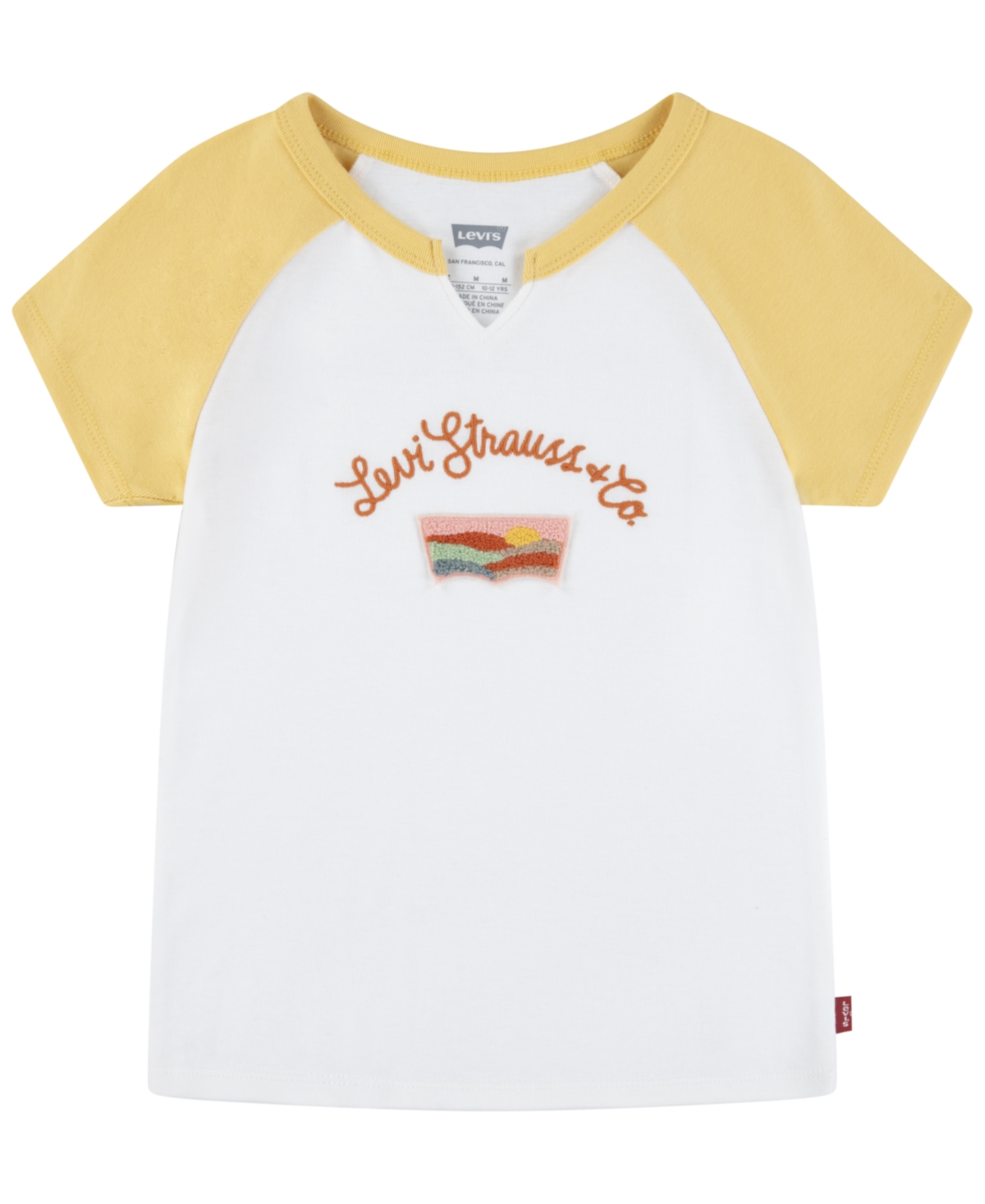 LEVI'S BIG GIRLS DESERT PATCH RIBBED RAGLAN T-SHIRT 