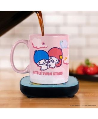 Hello Kitty and Friends Little Twin Stars Mug Warmer with Mug – Keeps Your Favorite Beverage Warm - Auto Shut On/Off