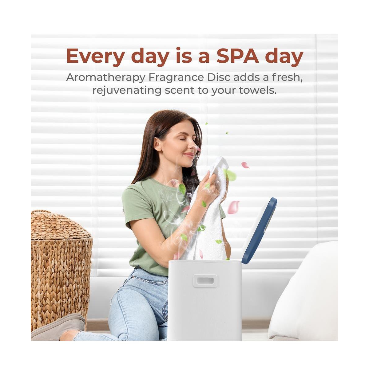 SereneLife Towel Warmer Bucket, 23L, Adjustable Timer, Auto Shut-Off, Blue Snow