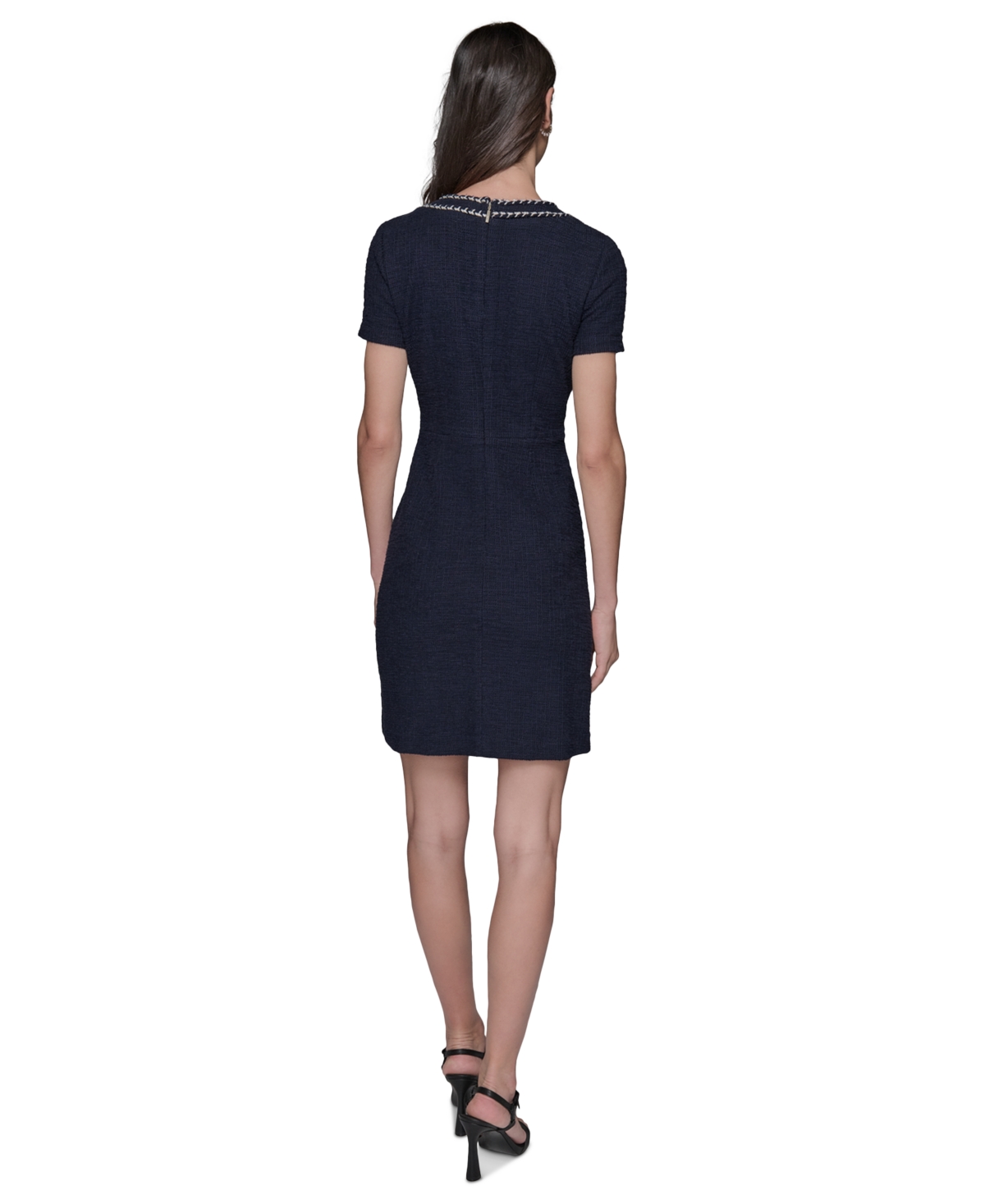 KARL LAGERFELD WOMEN'S TWEED ROPE-TRIM DRESS 