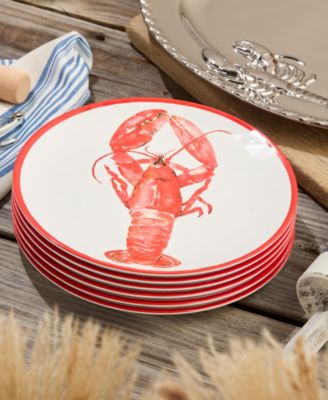Beach House Lobster Melamine 6-Pc. Dinner Plates, Service For 6