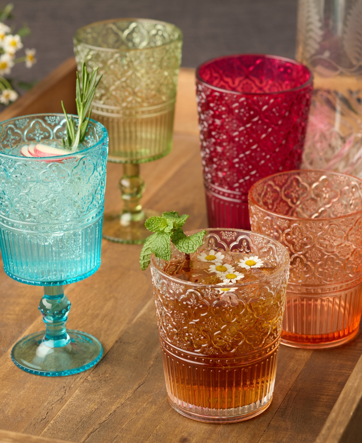 Certified International Set Of 6 Santa Fe 22oz Acrylic Ice Tea Glasses In Clear