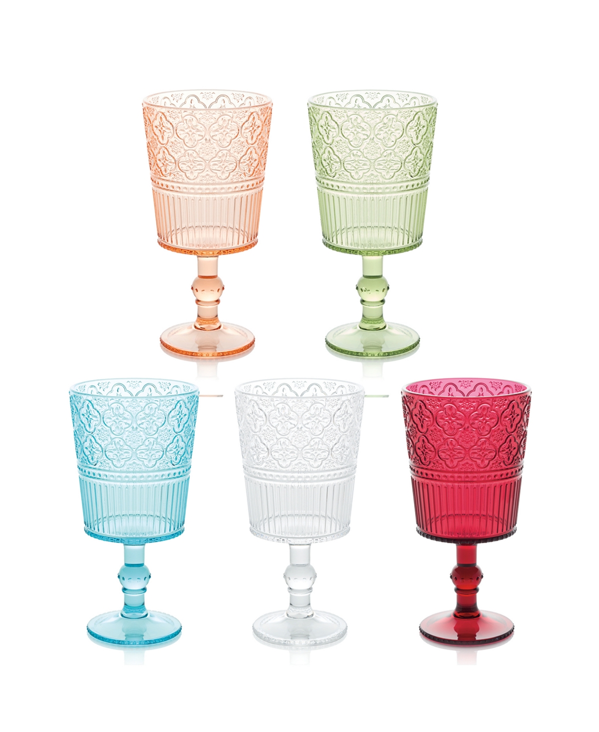 Certified International Set Of 6 Victoria 14oz Acrylic All Purpose Goblets In Ruby