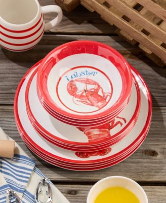Beach House Lobster Melamine 12-Pc. Dinnerware Set, Service For 4