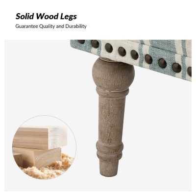 Arching Armchair with Solid Wood Legs and Nailhead Trim