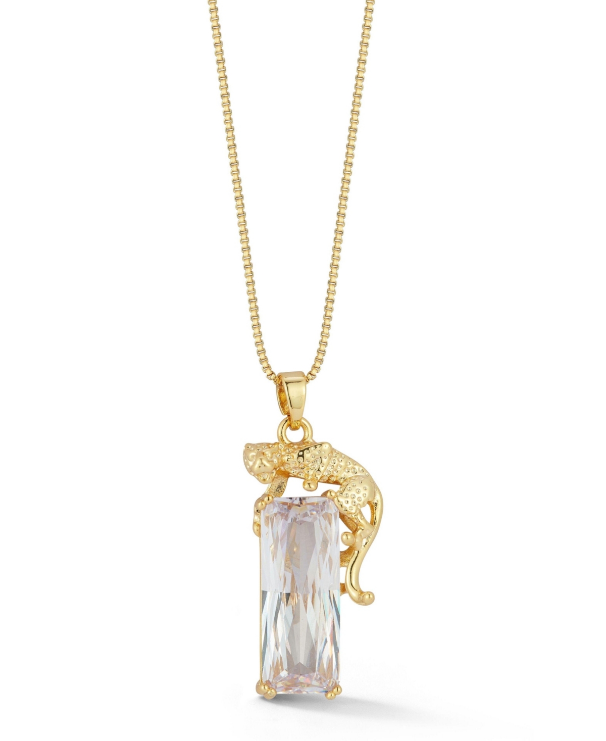 Gold Plated Panther Pendant Necklace - Gold